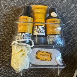 Bloomfield 6-Piece Bath Body Gift Set – Shower Gel, Lotion, Pumice, Loofah – NEW